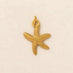 Gold Stainless Steel Starfish Shell Charm for DIY Bracelet Necklace Making