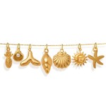 Gold Stainless Steel Starfish Shell Charm for DIY Bracelet Necklace Making
