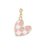 Heart Chess Board Pendant Charm with Bow Tie for DIY Jewelry Making