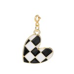 Heart Chess Board Pendant Charm with Bow Tie for DIY Jewelry Making