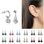 Classic Crystal Drop Earrings in Silver Tone