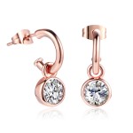 Classic Crystal Drop Earrings in Silver Tone