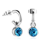 Classic Crystal Drop Earrings in Silver Tone