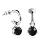 Classic Crystal Drop Earrings in Silver Tone