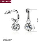 Classic Crystal Drop Earrings in Silver Tone