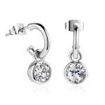 Classic Crystal Drop Earrings in Silver Tone