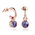 Classic Crystal Drop Earrings in Silver Tone