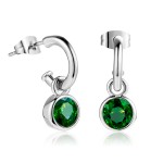 Classic Crystal Drop Earrings in Silver Tone