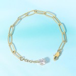 Simple Gold Stainless Steel Chain Bracelet for Women