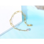Simple Gold Stainless Steel Chain Bracelet for Women