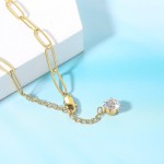 Simple Gold Stainless Steel Chain Bracelet for Women