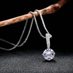 Classic Zircon Silver Pendant Choker Necklace with Austria Crystal