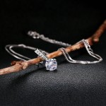 Classic Zircon Silver Pendant Choker Necklace with Austria Crystal