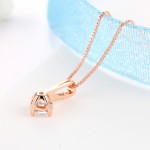 Classic Zircon Silver Pendant Choker Necklace with Austria Crystal