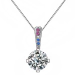 Classic Zircon Silver Pendant Choker Necklace with Austria Crystal