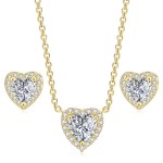 Crystal Heart Jewelry Set with Necklace and Earrings for Women