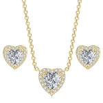 Crystal Heart Jewelry Set with Necklace and Earrings for Women