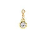 Round Cubic Zirconia Pendant Charm for DIY Jewelry Making
