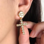 Big Cross Drop Earrings with Zircon for Women and Men