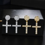Big Cross Drop Earrings with Zircon for Women and Men