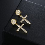 Big Cross Drop Earrings with Zircon for Women and Men