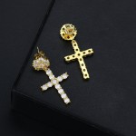 Big Cross Drop Earrings with Zircon for Women and Men