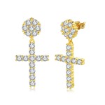 Big Cross Drop Earrings with Zircon for Women and Men