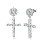 Big Cross Drop Earrings with Zircon for Women and Men