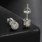 Iced Out Cubic Zirconia Gold Screw Stud Earrings for Women Hip Hop Punk Style
