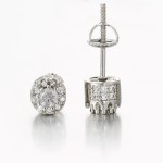 Iced Out Cubic Zirconia Gold Screw Stud Earrings for Women Hip Hop Punk Style