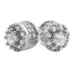 Iced Out Cubic Zirconia Gold Screw Stud Earrings for Women Hip Hop Punk Style