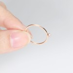 Simple Thin Stainless Steel Ring with 4 Zirconia Stones for Women