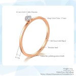 Simple Thin Stainless Steel Ring with 4 Zirconia Stones for Women