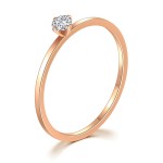 Simple Thin Stainless Steel Ring with 4 Zirconia Stones for Women