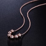 Rose Gold CZ Crystal Pendant Necklace for Women