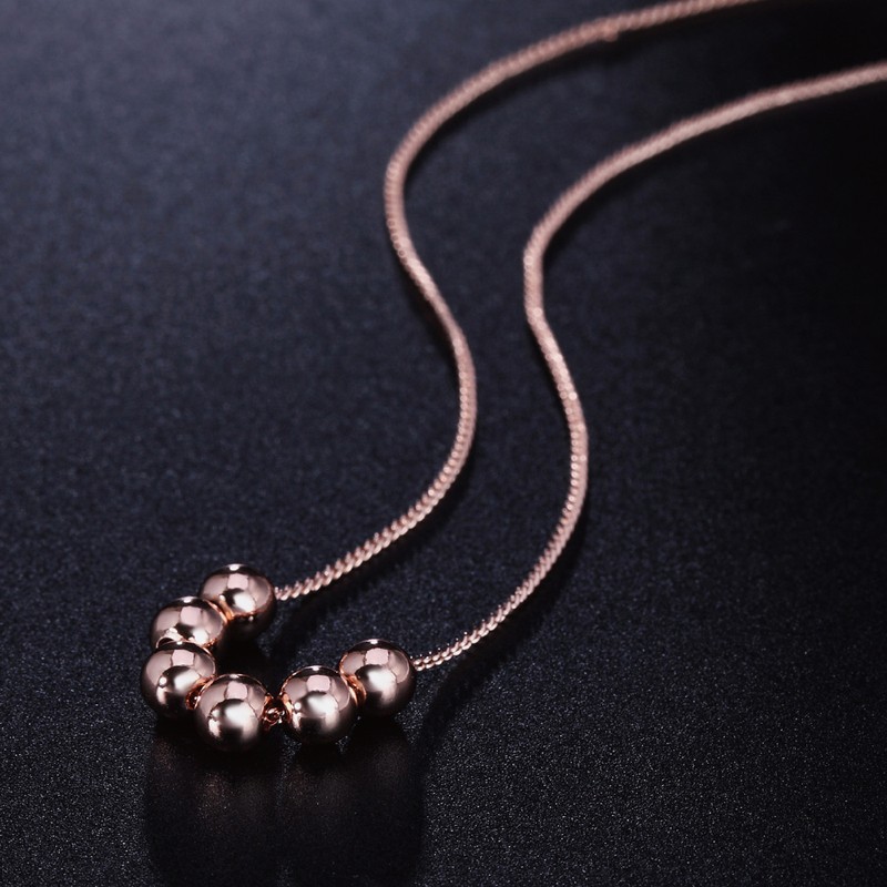 Rose Gold CZ Crystal Pendant Necklace for Women