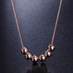 Rose Gold CZ Crystal Pendant Necklace for Women