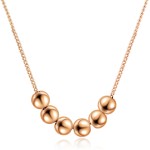 Rose Gold CZ Crystal Pendant Necklace for Women