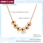 Rose Gold CZ Crystal Pendant Necklace for Women