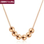 Rose Gold CZ Crystal Pendant Necklace for Women