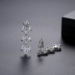 Zircon Leaf Bride Hanging Earrings Gold Color Wedding Jewelry