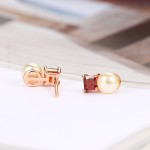 Elegant Cubic Zirconia and Imitation Pearl Stud Earrings for Women