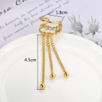 Korean Style Tassel Ear Clip Fake Piercing Earrings with Zircon for Women