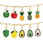 Fruit Pendant Charms for DIY Jewelry Making - Pineapple, Lemon, Avocado, Apple Shapes