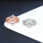 Vintage Cubic Zirconia Crown Ring Set for Women