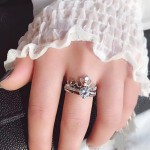 Vintage Cubic Zirconia Crown Ring Set for Women