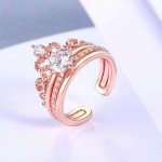 Vintage Cubic Zirconia Crown Ring Set for Women