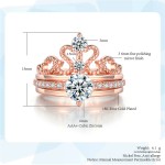 Vintage Cubic Zirconia Crown Ring Set for Women