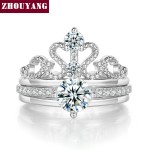 Vintage Cubic Zirconia Crown Ring Set for Women