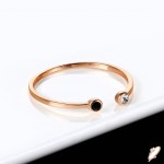 Mini Crystal Rose Gold Color Ring for Women, Simple Lovely Party Jewelry